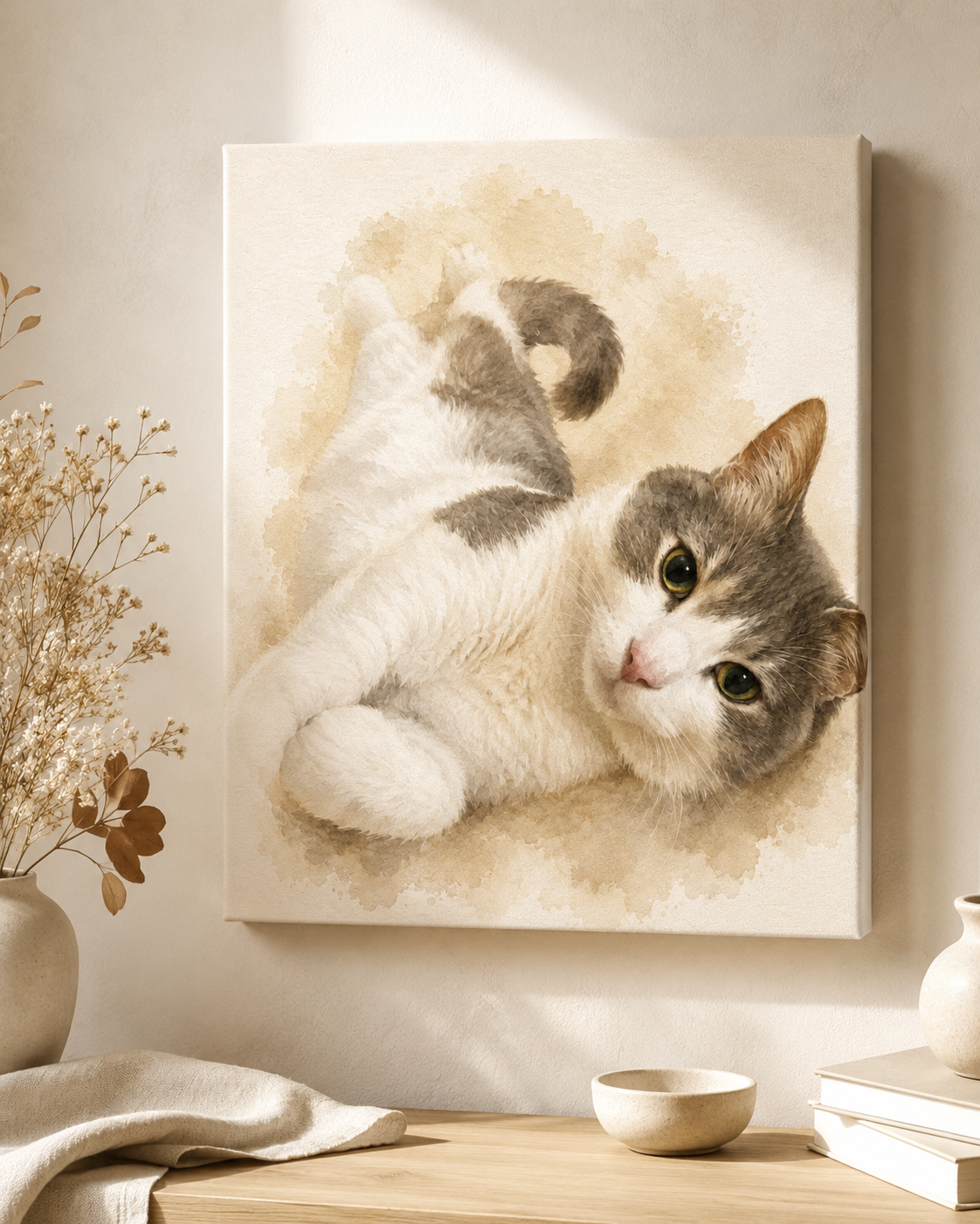 Portrait personnalisé imprimé sur toile 30 × 40 cm 🐾