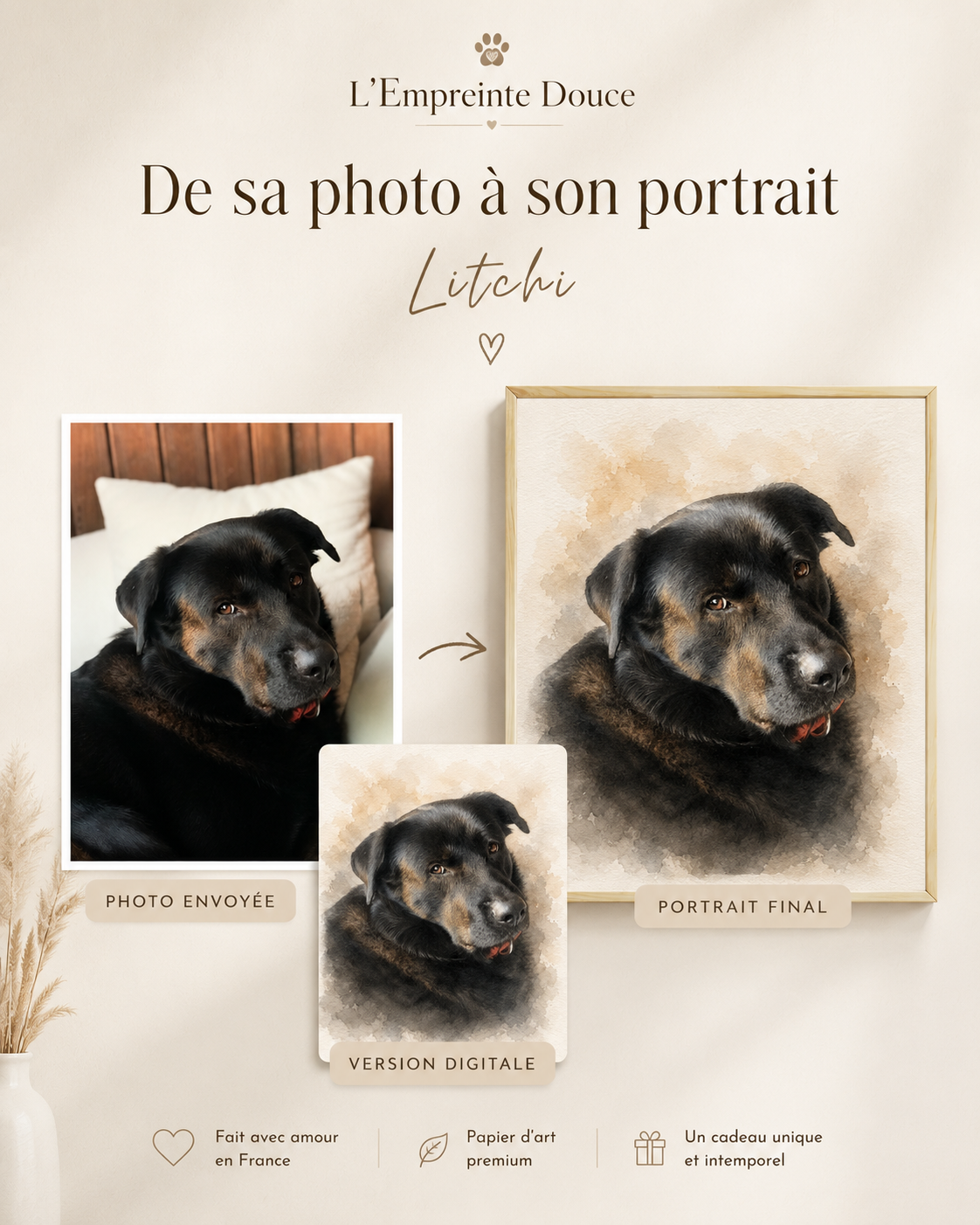 Portrait digital personnalisé de votre animal 🐾
